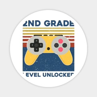 Kids 2nd Grade Level Unlocked Back To School Video Gamer Magnet